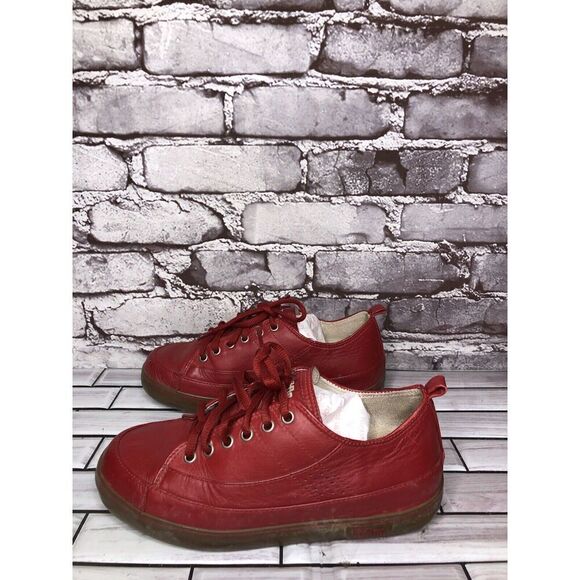 FitFlop Supertone Blaze Red Leather Comfort Sneakers Shoes 114-002 Women Sz 5M - Picture 1 of 16